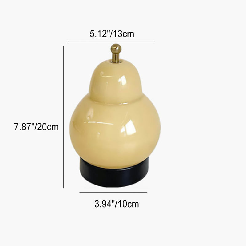 Modern Simplicity Metal Glass Pear USB LED Table Lamp For Bedroom
