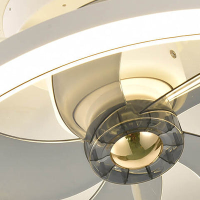 Modern Circle Ring LED Halbbündige Deckenventilatorleuchte 