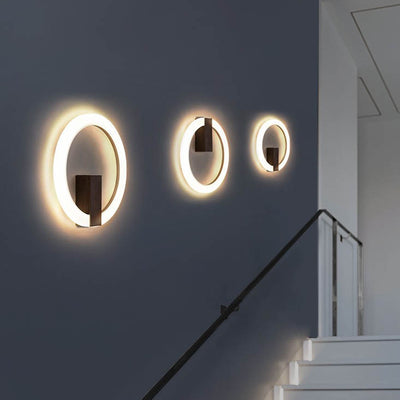 Moderne minimalistische runde Eisen-Aluminium-PVC-LED-Wandleuchte für das Schlafzimmer 