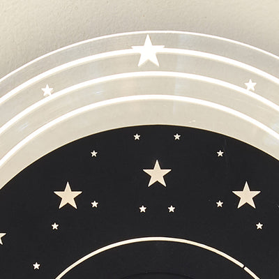 Zeitgenössische kreative Sternenhimmel Mond Harz Astronaut Runde LED Wandleuchte Lampe für Wohnzimmer 