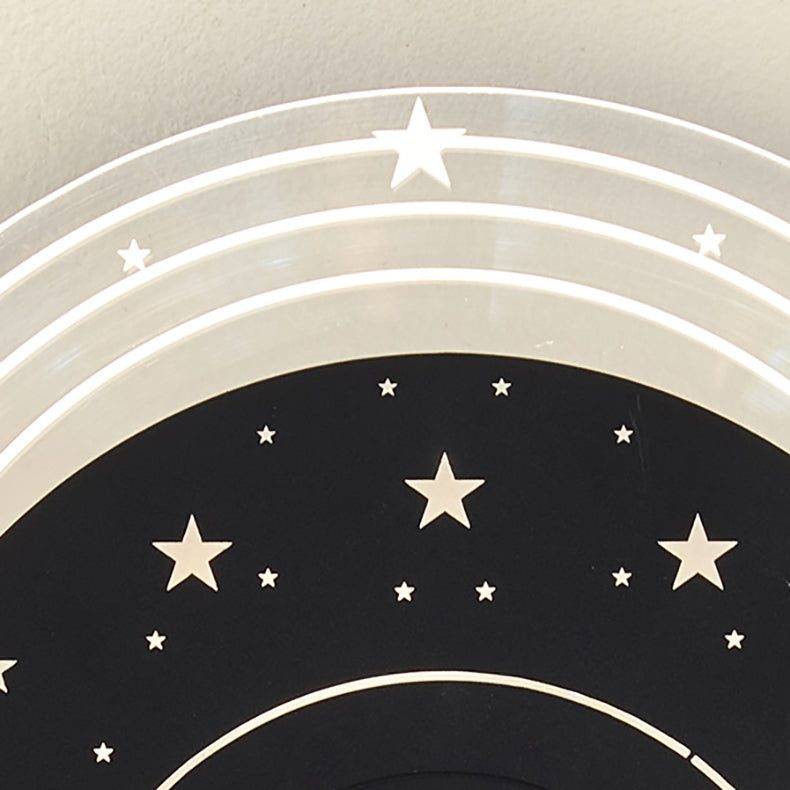 Zeitgenössische kreative Sternenhimmel Mond Harz Astronaut Runde LED Wandleuchte Lampe für Wohnzimmer 