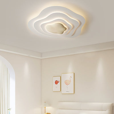 Plafonnier LED en résine nuage crème minimaliste moderne avec montage affleurant pour chambre 