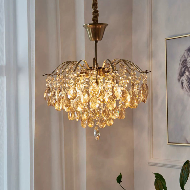 Contemporary Scandinavian Branch Crystal Iron 6/10/11/14 Light Chandelier For Bedroom