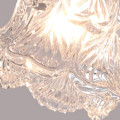 Zeitgenössische Luxus-Antik Messing Blume Glas Design 1-Licht Pendelleuchte für Wohnzimmer 