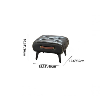 Tabouret de pied portable moderne en similicuir capitonné de luxe pour salon 