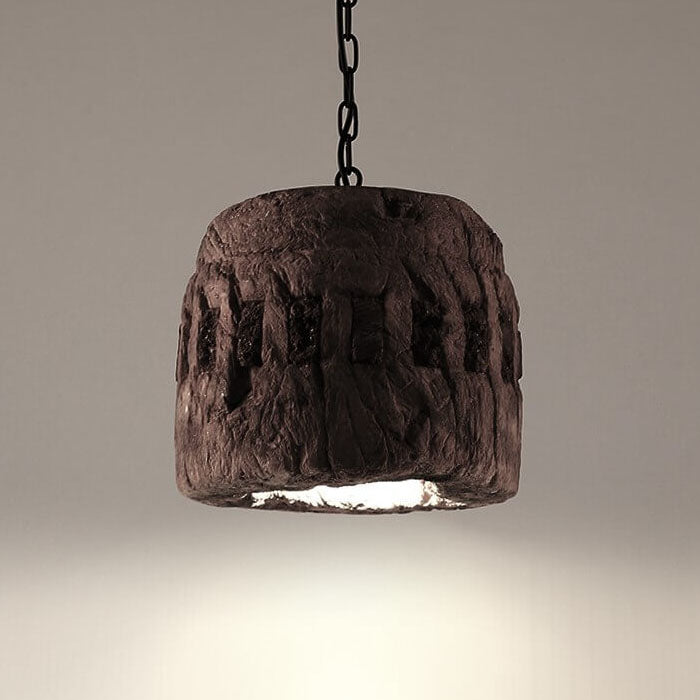 Contemporary Industrial Resin Barrel 1-Light Pendant Light for Living Room