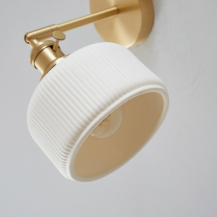 Moderne minimalistische gestreifte Keramikglas 1-Licht Wandleuchte 