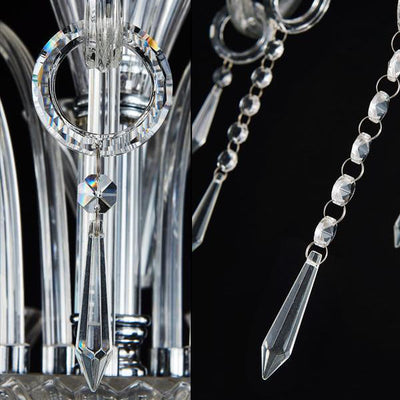 Traditional French Petal Candelabra Glass Crystal 6/8/12 Chandelier For Living Room