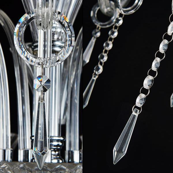 Traditional French Petal Candelabra Glass Crystal 6/8/12 Chandelier For Living Room