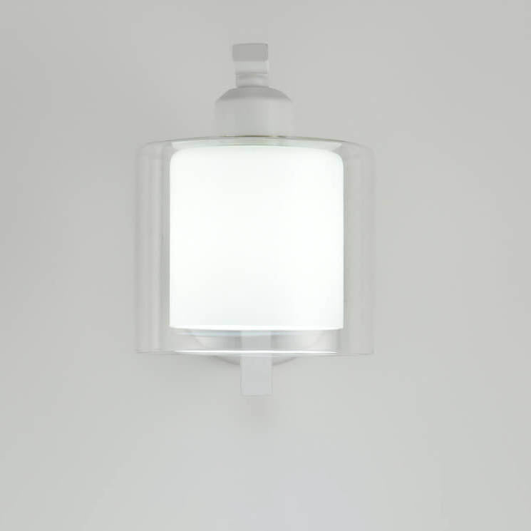 Moderne Art Deco grüne Zylinderbecher Glas Metall 1-Licht Wandleuchte für Schlafzimmer 