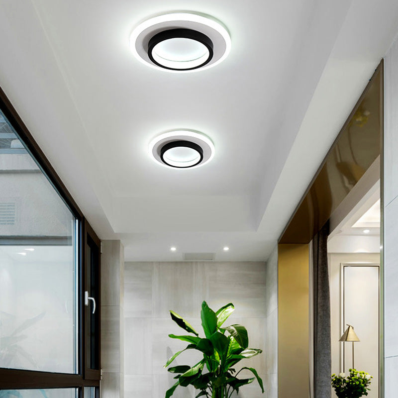 Lumière de plafond LED encastrée en cercle acrylique fer simplicité moderne pour salon 