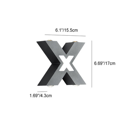 Lampe murale extérieure moderne étanche en forme de X à LED 4 lumières 