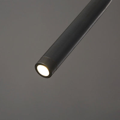 Modernes minimalistisches gebogenes feines Rohr, ganz aus Kupfer, LED-Pendelleuchte für Schlafzimmer 
