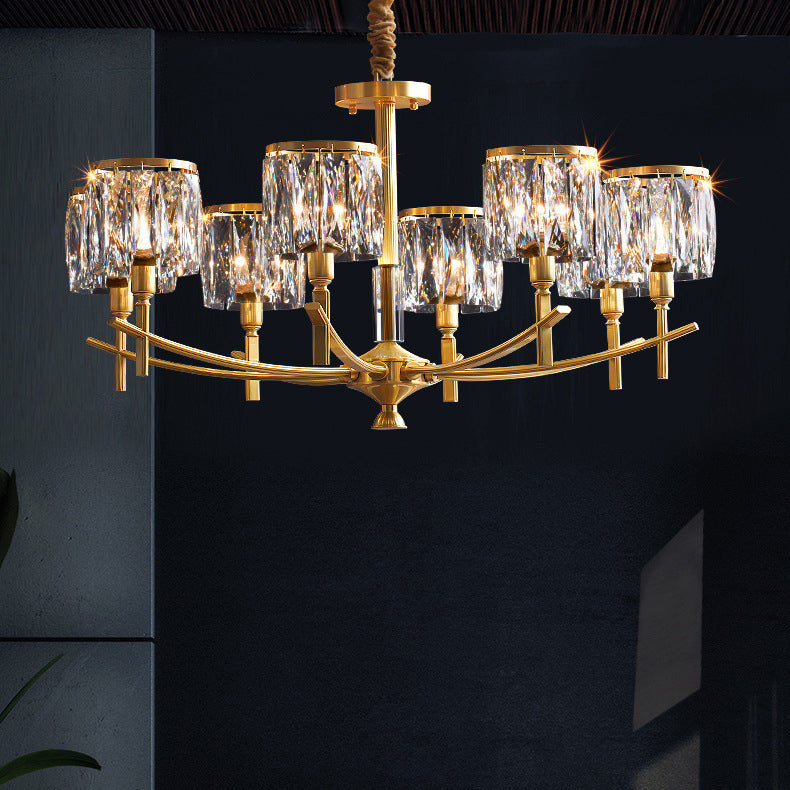 Contemporary Luxury Branch Crystal Copper 6/8/10/15 Light Chandelier For Living Room