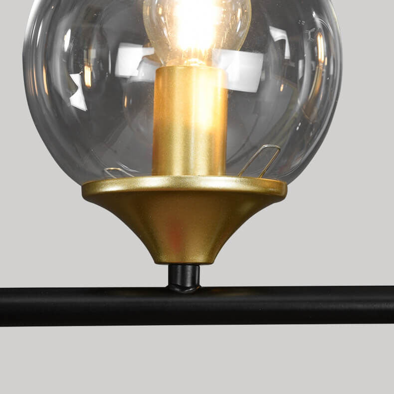 Contemporary Creative Glass Long Ball 4/5/6-Light Island Light Chandelier For Dining Room