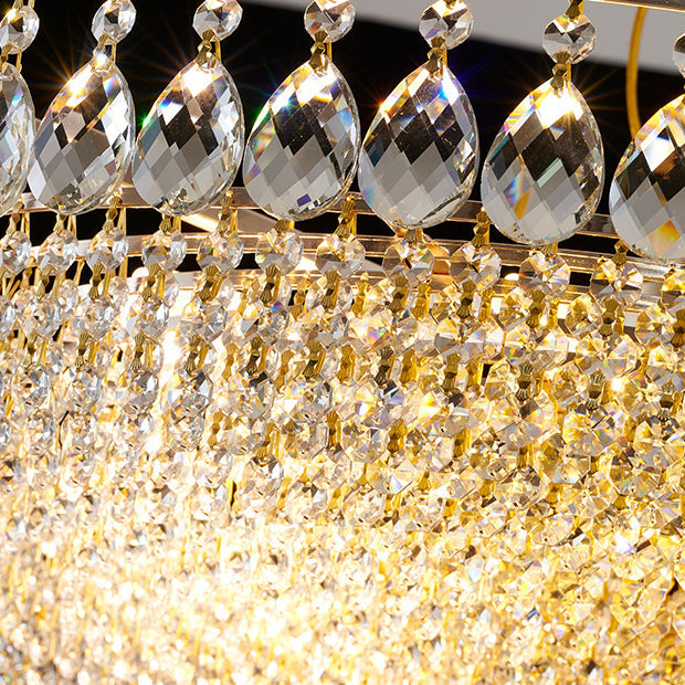 Luz de Techo Empotrada Moderna de Lujo Círculo de Hierro Cristal con 4/6/8/10 Luces para Sala de Estar 
