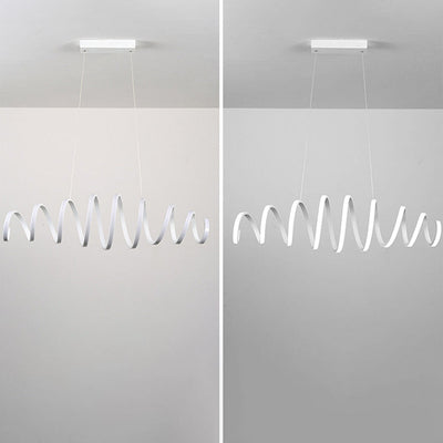 Moderner minimalistischer runder LED-Kronleuchter aus Federmetallacryl für Esszimmer 