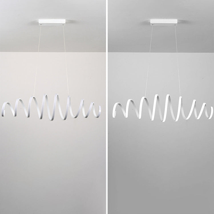 Moderner minimalistischer runder LED-Kronleuchter aus Federmetallacryl für Esszimmer 