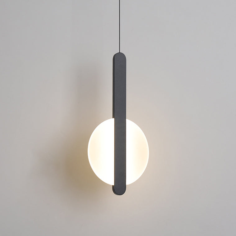 Lámpara colgante LED semicircular redonda de hierro acrílico de simplicidad moderna para mesita de noche 