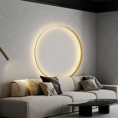 مصباح حائط LED دائري من الألومنيوم والأكريليك بتصميم حديث وبسيط لغرفة النوم 