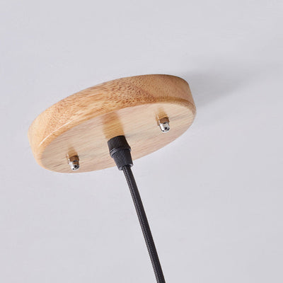 Moderne minimalistische runde Diamant Massivholz Skelett 1-Licht Pendelleuchte für Wohnzimmer 
