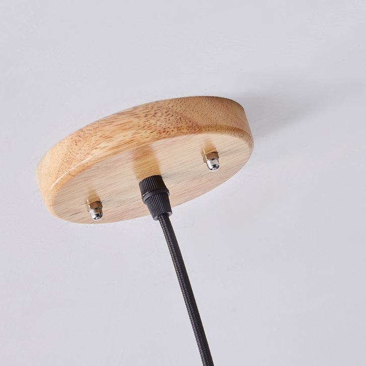 Moderne minimalistische runde Diamant Massivholz Skelett 1-Licht Pendelleuchte für Wohnzimmer 