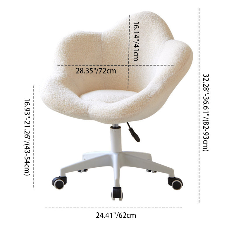 Tabouret de coiffeuse moderne minimaliste rond en métal avec dossier sans accoudoirs en laine d&