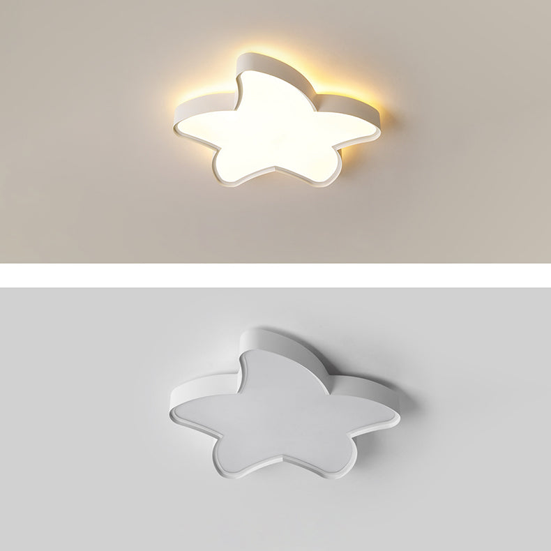 Modern Simplicity Iron Acrylic Star Shade LED Flush Mount Ceiling Light For Living Room