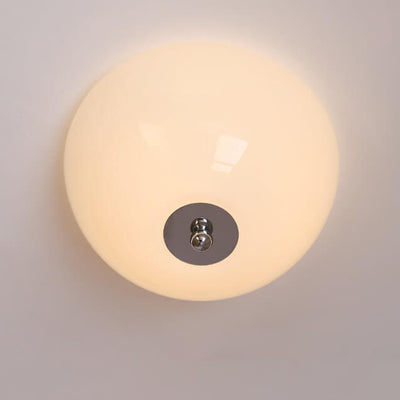 Nordic Minimalist Iron Round Glass Shade 4-Light Flush Mount Ceiling Light