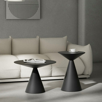 Moderner minimalistischer runder Kegel-Aluminium-Metall-Beistelltisch 1-stufig für das Wohnzimmer 