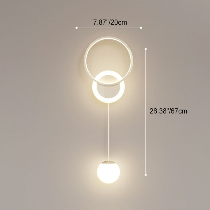 Applique murale LED en fer et acrylique à boule ronde de simplicité moderne pour chevet 