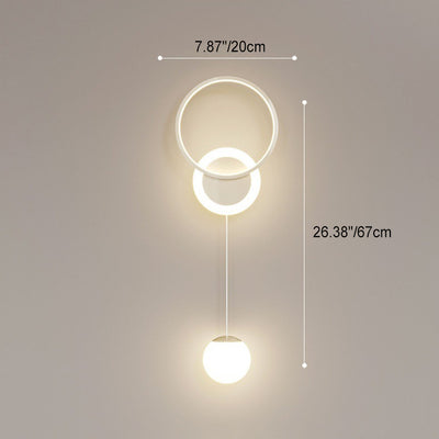 Lámpara de Aplique de Pared LED de Bola Redonda de Hierro y Acrílico de Simplicidad Moderna para Mesita de Noche 