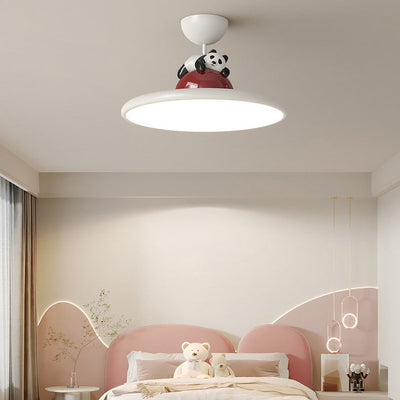 Zeitgenössische kreative Cartoon Panda Elefant Eisen Acryl LED Semi-Flush Mount Deckenleuchte für Schlafzimmer 