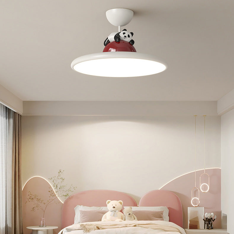 Zeitgenössische kreative Cartoon Panda Elefant Eisen Acryl LED Semi-Flush Mount Deckenleuchte für Schlafzimmer 