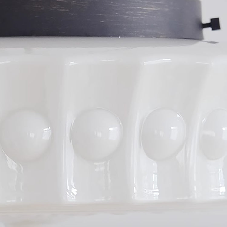 Plafonnier semi-encastré à 3 lumières avec abat-jour en cylindre de verre et fer, simplicité contemporaine pour le salon 