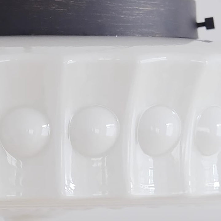 Plafonnier semi-encastré à 3 lumières avec abat-jour en cylindre de verre et fer, simplicité contemporaine pour le salon 