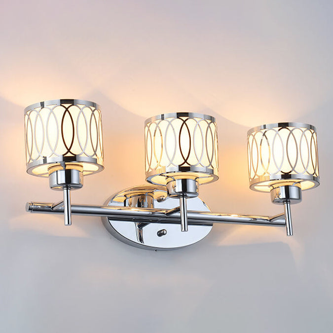 Nordic Vintage Cylindrical 3-Light Bathroom Vanity Mirror Front Wall Sconce Lamp