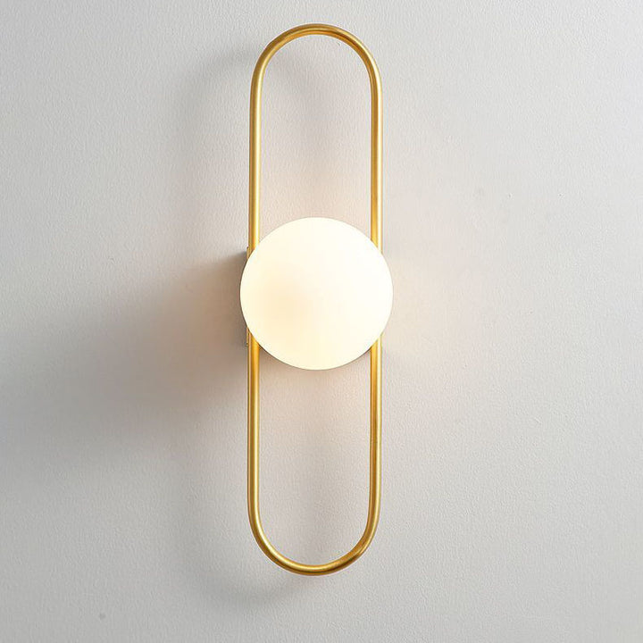 Lámpara de pared de 1 luz con bolas de cobre contemporáneas nórdicas para sala de estar 