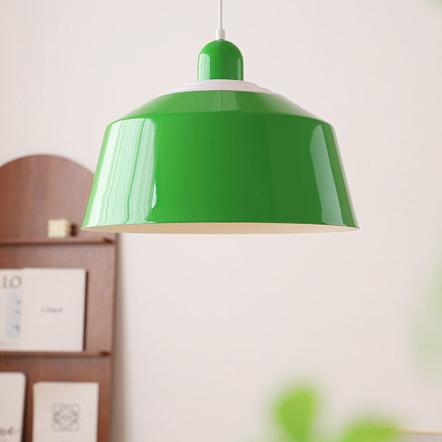 Contemporary Scandinavian Round Iron PVC 1-Light Pendant Light For Dining Room