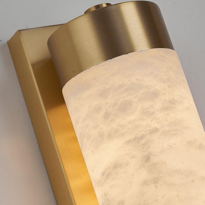 Applique murale LED en marbre à colonne en cuivre pleine lumière moderne 