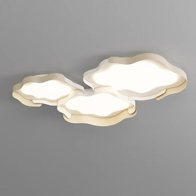 Plafonnier LED en forme de vague en fer PE de simplicité moderne pour salon 