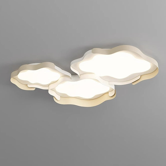 Plafonnier LED en forme de vague en fer PE de simplicité moderne pour salon 