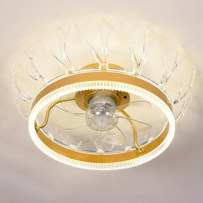 Modern Circle Ring LED Halbbündige Deckenventilatorleuchte 