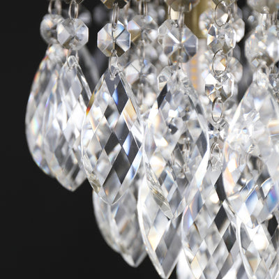 Lustre de plafond semi-encastré à 1 lumière avec carillon éolien en cristal et métal contemporain de luxe pour salon 
