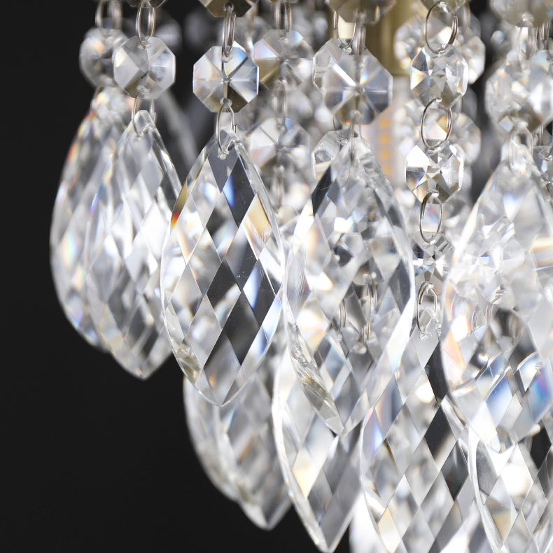 Lustre de plafond semi-encastré à 1 lumière avec carillon éolien en cristal et métal contemporain de luxe pour salon 