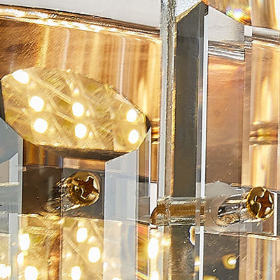 Moderne Luxus Art Deco Runde Kristall Gold 3-Licht Unterputz Deckenleuchte für Flur 