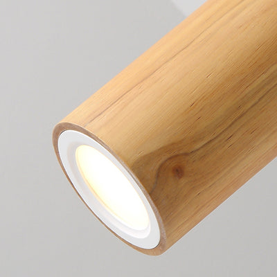 Nordic Creative Log Wood Tube LED Flush Mount Ceiling Light