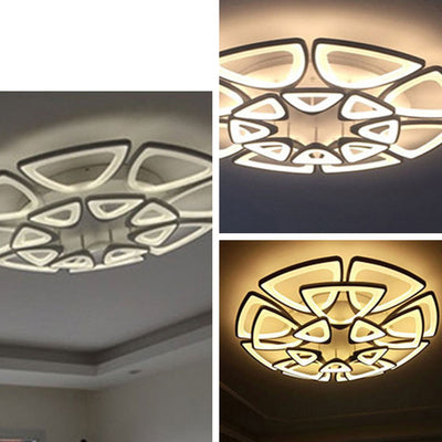 Zeitgenössische kreative Kombination Dreieck Hardware Acryl LED Unterputz Deckenleuchte für Wohnzimmer 