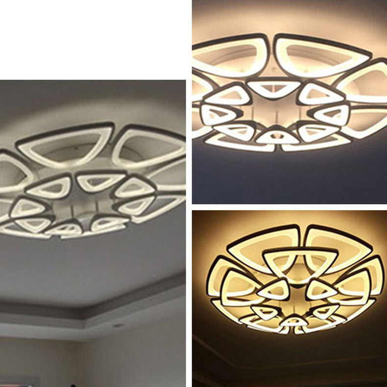 Zeitgenössische kreative Kombination Dreieck Hardware Acryl LED Unterputz Deckenleuchte für Wohnzimmer 