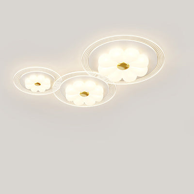 ضوء سقف LED مثبت على السطح من الحديد الأكريليك بتصميم الأزهار الريفي الفرنسي التقليدي لغرفة المعيشة 
